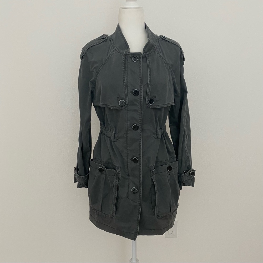 Free People Gray Utility/ Trench/ Military Coat
